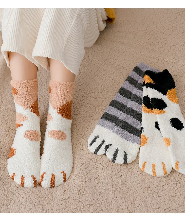 Chaussettes Chat Velours